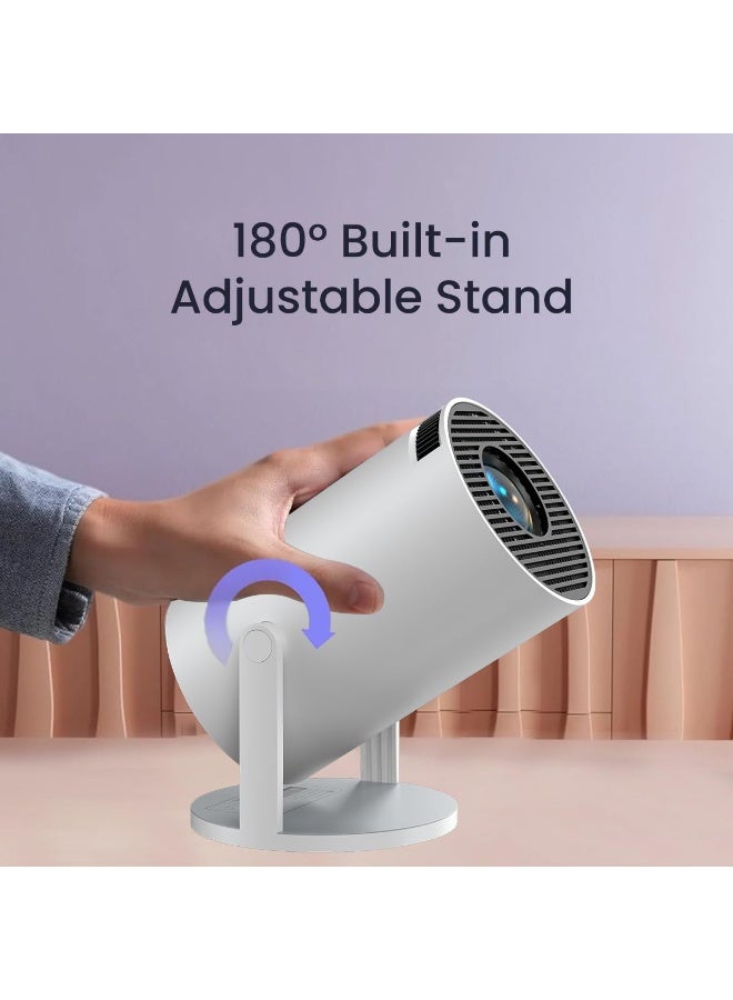 بورترونيكس Portronics Beem 440 Smart LED Projector with 720p HD Resolution, Rotatable Design, Built-in Streaming Apps (Netflix, Prime Video, Hotstar), 2000 Lumens, Screen Mirroring, 3 Watts Speaker (White) - Image 2